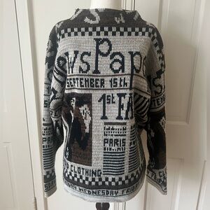 Vintage 90s Fashion Newspaper Sweater